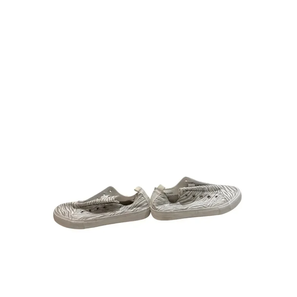 Serra Women’s Zebra Print Canvas Slip-On Sneakers Memory Foam Size 8